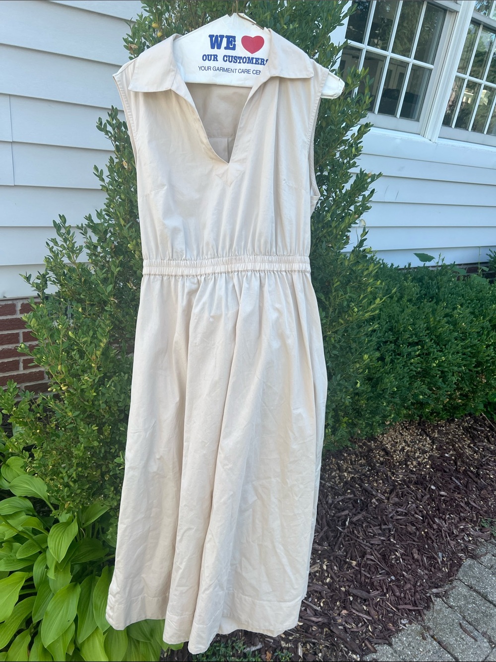 Calvin Klein Sleeveless Cream Maxi Dress